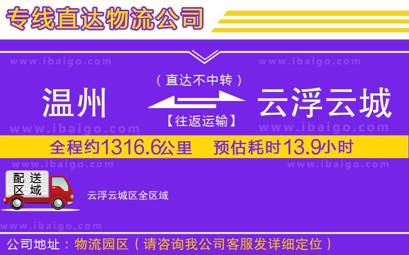 溫州到云浮云城區(qū)貨運(yùn)公司