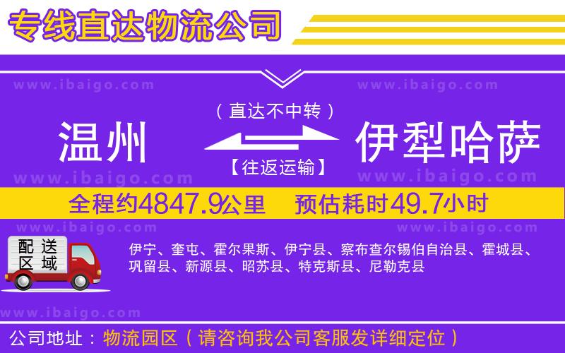 溫州到伊犁哈薩克自治州貨運(yùn)公司