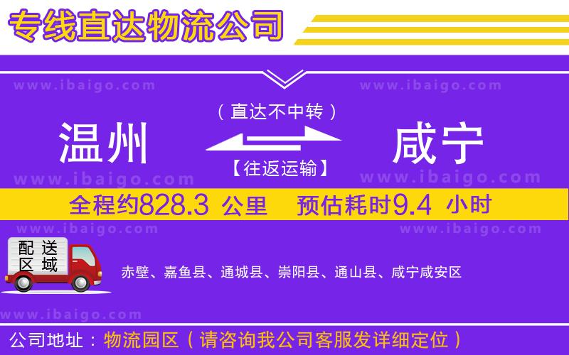 溫州到咸寧貨運專線