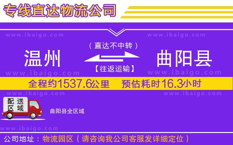 溫州到曲陽縣貨運專線
