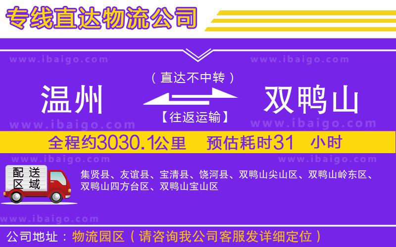 溫州到雙鴨山物流