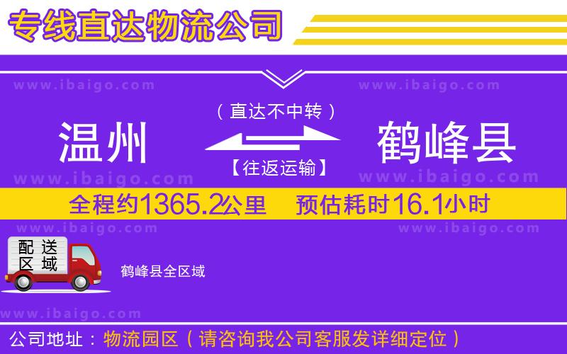 溫州到鶴峰縣貨運專線