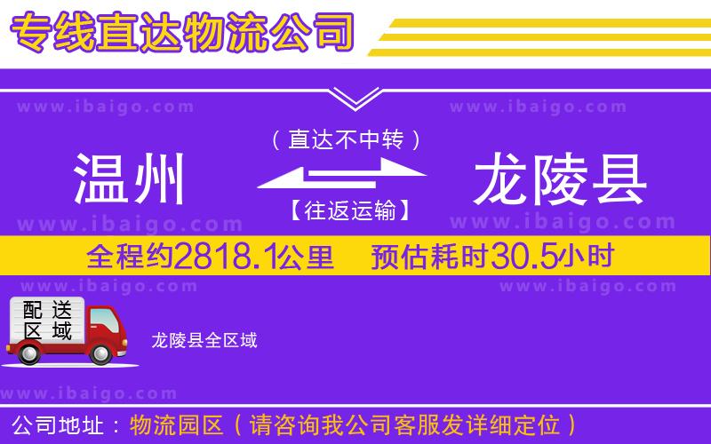 溫州到龍陵縣貨運(yùn)專(zhuān)線