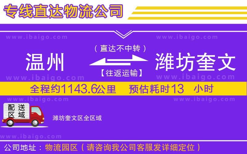 溫州到濰坊奎文區(qū)貨運(yùn)專線