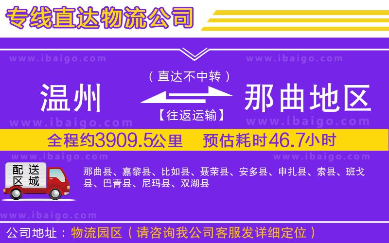 溫州到那曲地區(qū)貨運